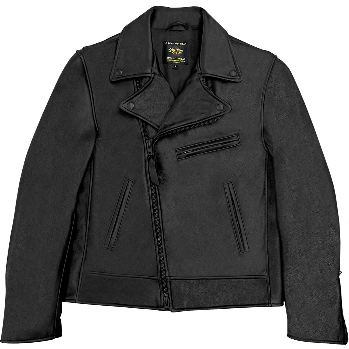 The Brannan - Black Lapelled motor Jacket – Golden Bear Sportswear