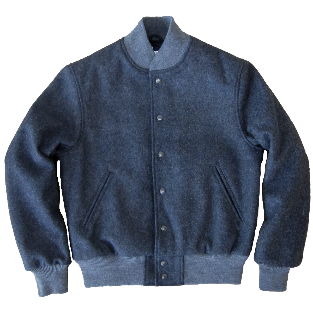 Oxford Charcoal Melton All Wool Varsity – Golden Bear Sportswear