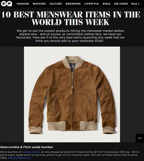 ABERCROMBIE & FITCH SUEDE BOMBER – Golden Bear Sportswear