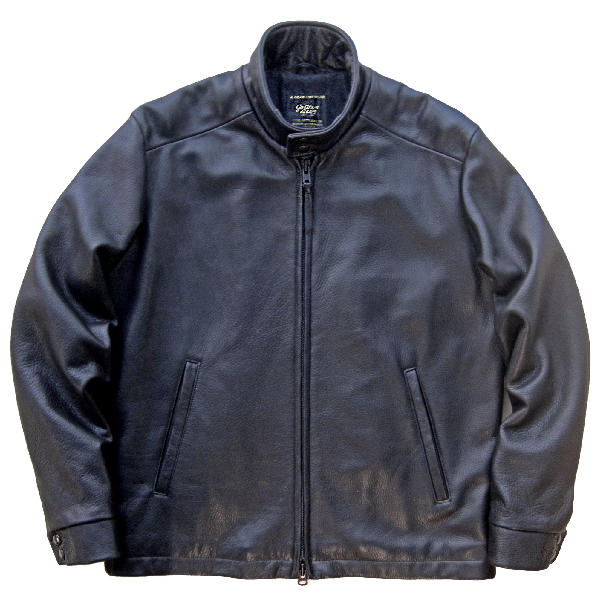 The Rincon - Black Naked Leather Harrington Jacket